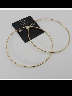 INC Gold Oversized Hoop Earrings